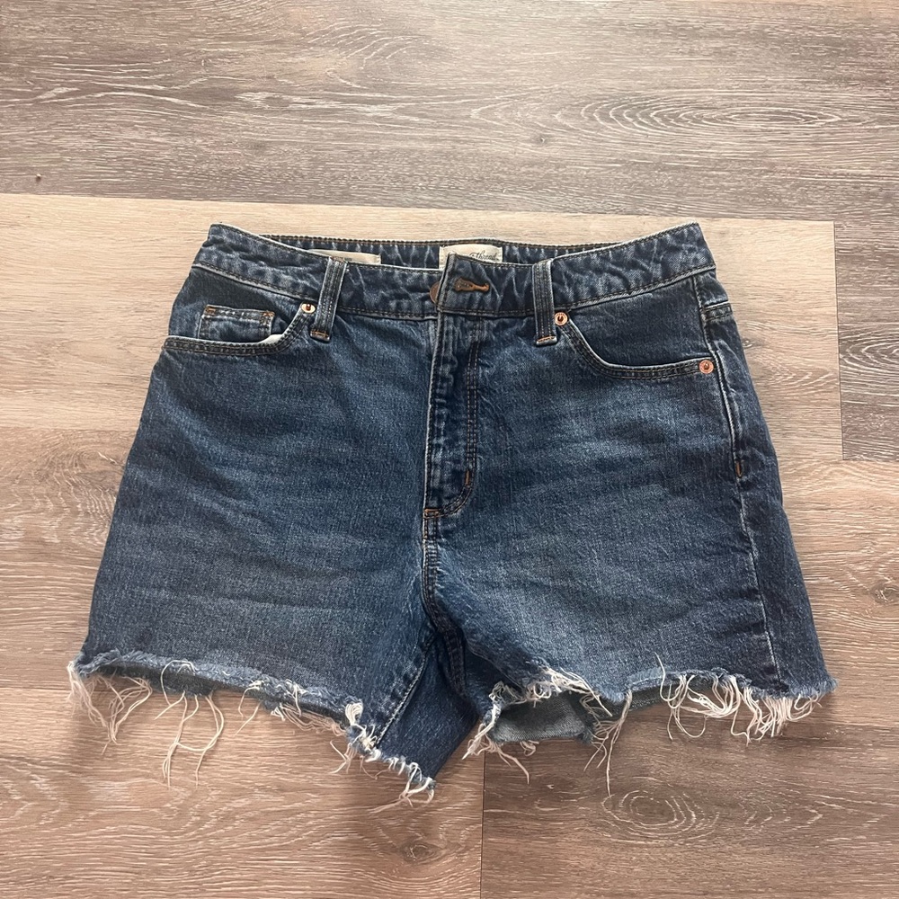 Denim Frayed Hem Women's Shorts